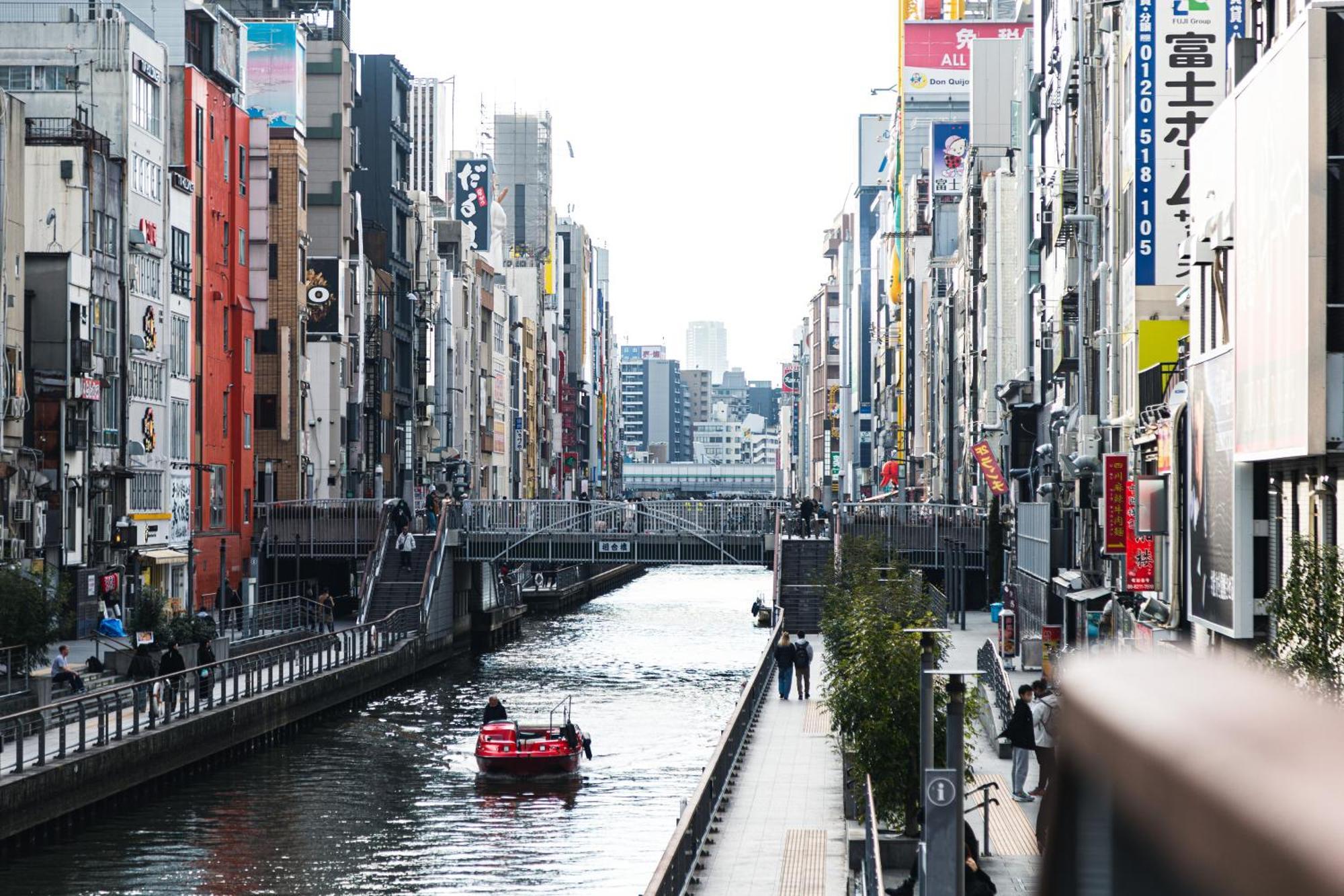 702 道頓堀側のお部屋 中心地へのアクセス抜群 ダブルベッド1台 お布団1枚 Apartment Osaka Exterior photo